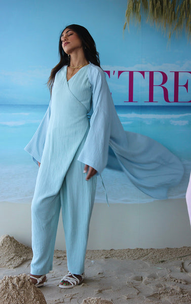 The Belted Jumpsuit with Cover Up Long Bisht