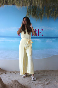 Wrap Jumpsuit with Side Belted Tie Comes with Long Bisht Coverups