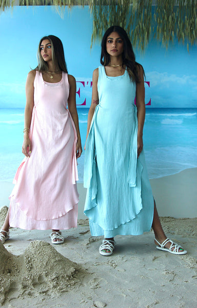 Long Dress with Side Belted Tie